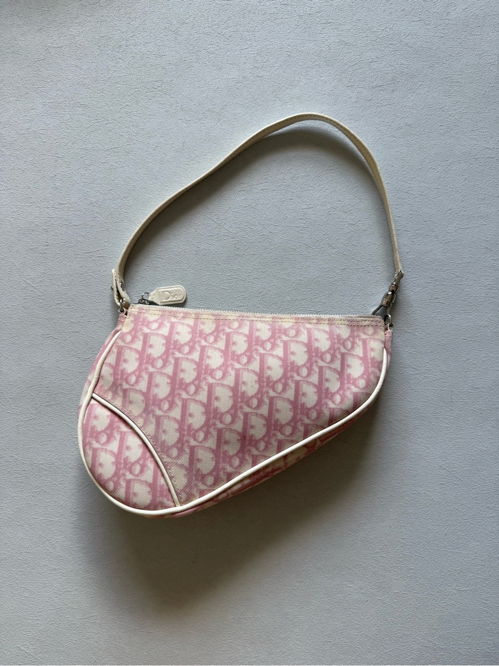 Vintage Christian Dior Pink Saddle Pochette Bag